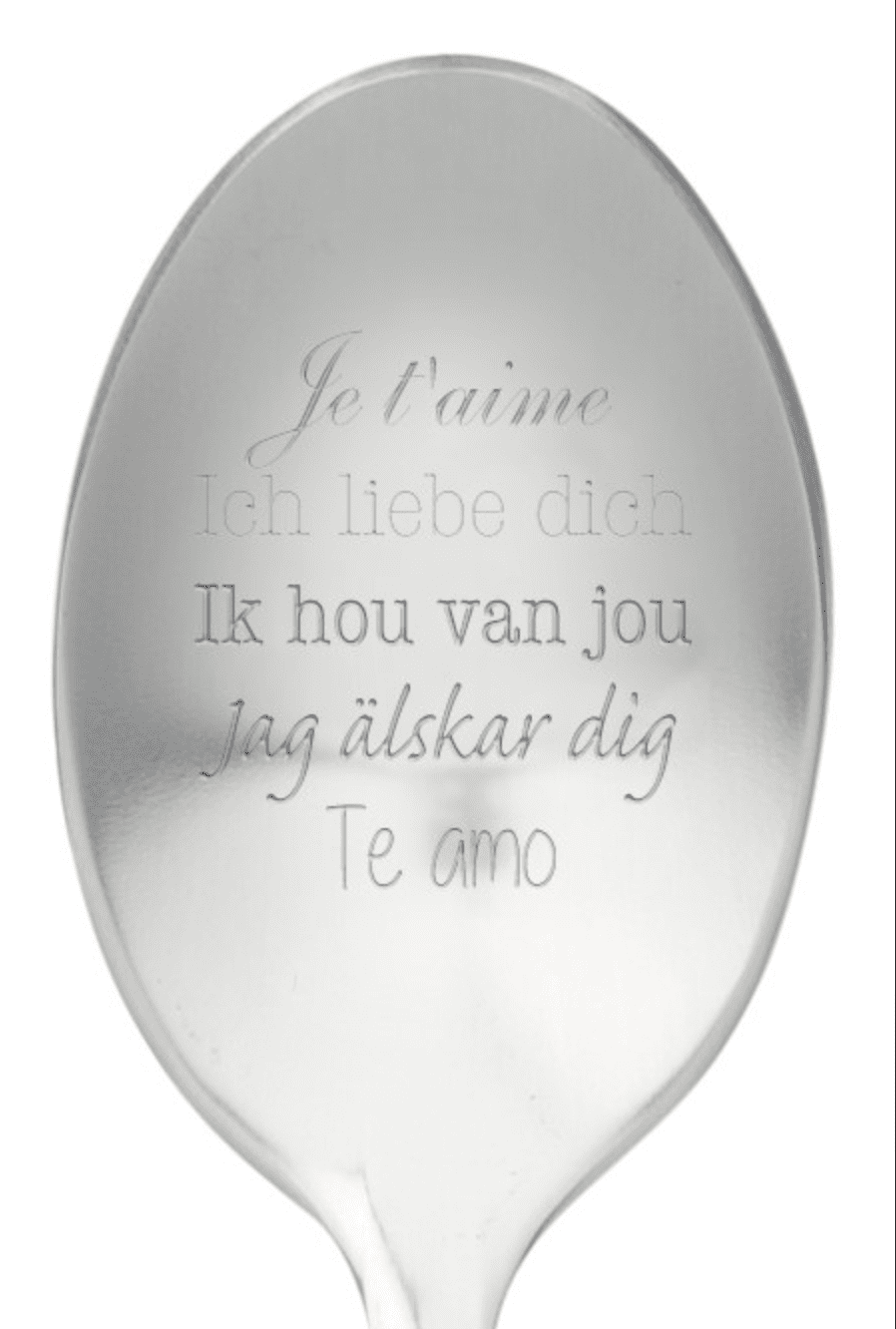 Löffel mit Nachricht - One Message Spoon - Je t'aime/ich liebe Dich/Ik hou van jou/ Jåg älskar dig/Te amo!