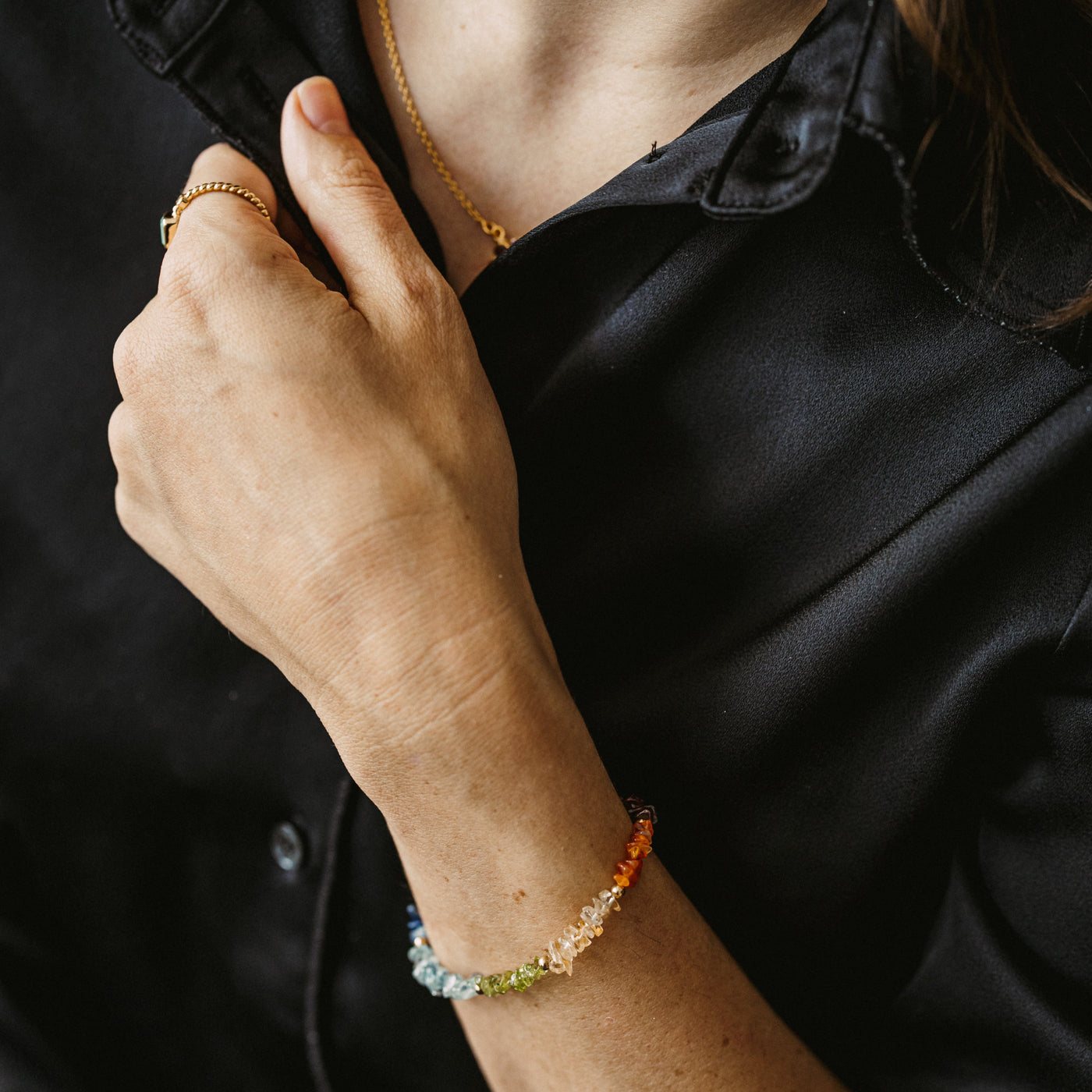 Chakra-Kette, Vergoldet & Versilbert | Farbige Harmonie für Körper & Geist