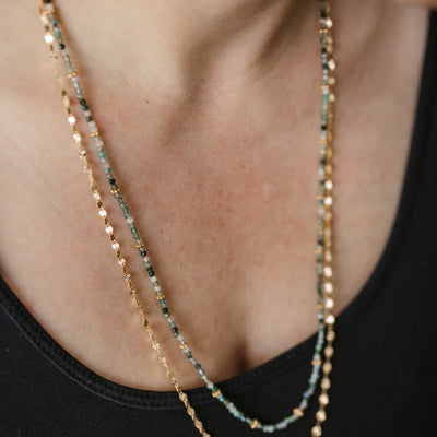 Collier mit Moss-Agate-Steinen