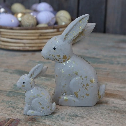 Hase klein - grau champagne gold