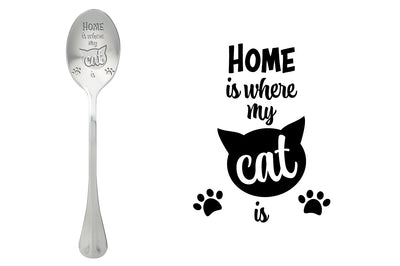 Löffel mit Nachricht - One Message Spoon - Home is where my cat is
